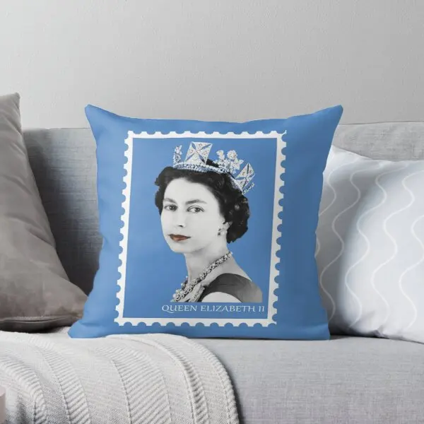 

Наволочка с синим принтом королевы Елизаветы Ii, комфортная модная аниме квадратная подушка в комплект не входит