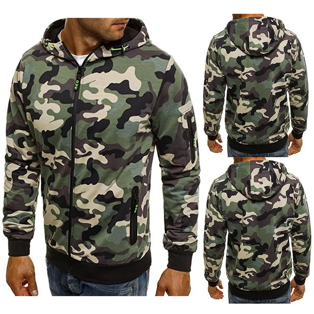 Camouflage Hooded Jacket Men's Cardigan Casual Sweater Europe And America Hoodie |