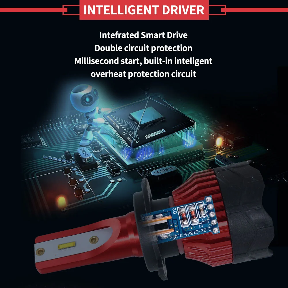 Светодиодные Автомобильные лампы 2 шт. лампа для головных фонарей H4 H7 9005 9006 H3 H13 H8