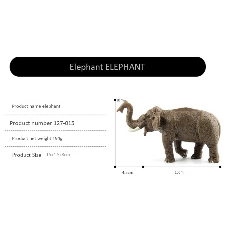 

Wild Animal Model Simulation Animal Elephant Model Decoration ABS Material