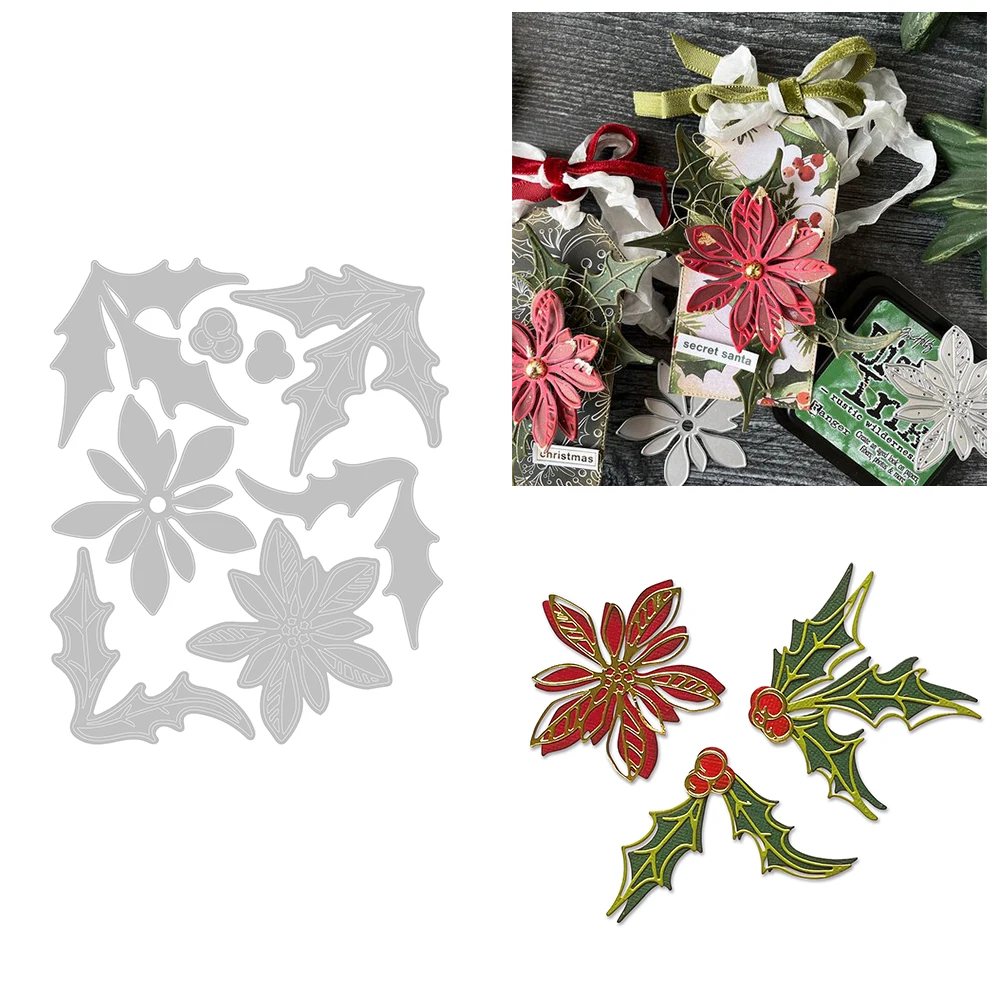 

Christmas Flower Metal Cutting Dies Template For Diy Dies Scrapbooking Paper Card Album Decoration Embossing Handmade Craft Dies