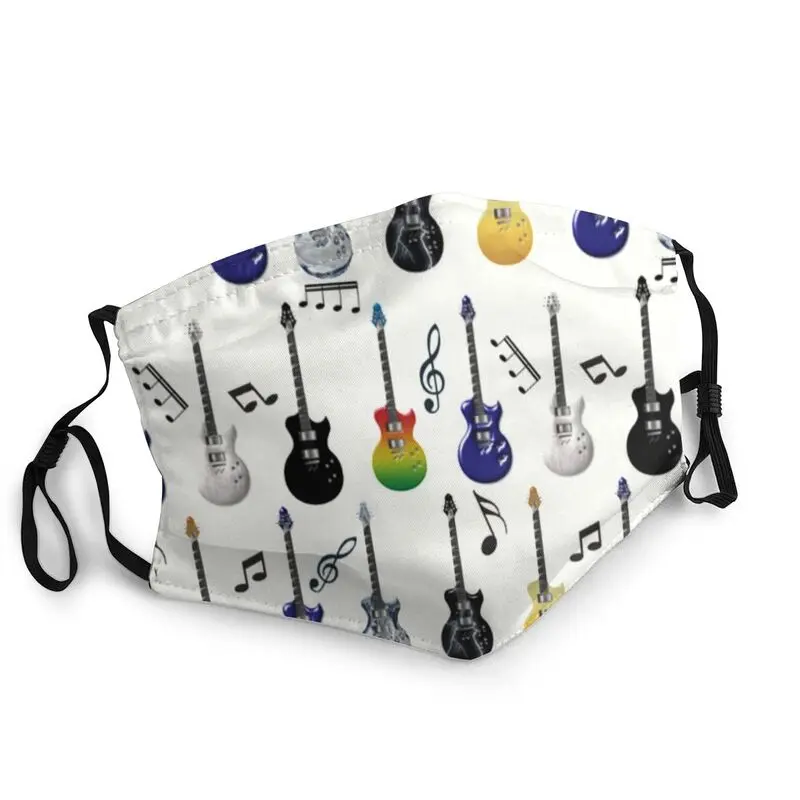 

Washable Electric Guitars And Music Notes Face Mask Singer Singing Anti Dust Protection Mask Muffle