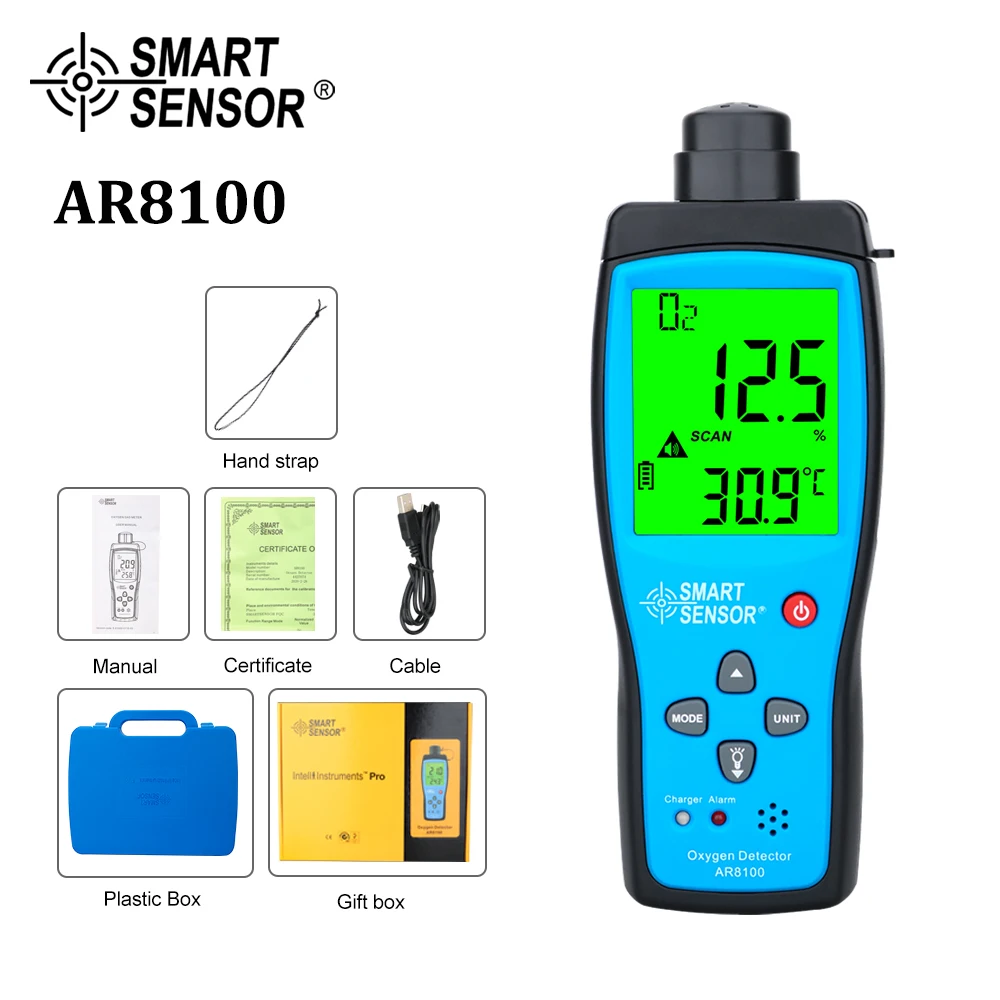 

Портативный газоанализатор кислорода GVDA AR8100