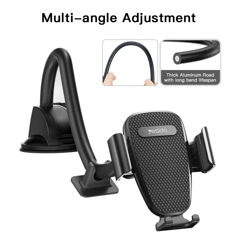 yesido car phone holder bracket mount cup holder universal car mount mobile suction windshield phone locking car accessories free global shipping