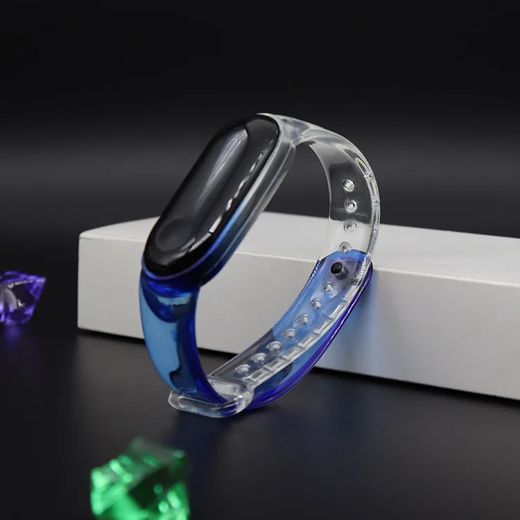 silicone wrist strap for xiaomi mi band 3 4 5 6 bracelet strap watchband transparent smartwatch band replacement wristband watch free global shipping