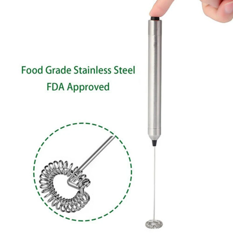 Электрический молочный пентер из нержавеющей стали ручной миксер для кофе
