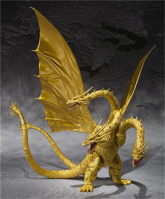 Фильм Gojira 3 головы золотой дракон король BJD суставы подвижная ПВХ фигурка