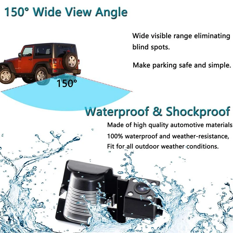 Rear View Backup Cameras for JEEP Wrangler 2007-2018 Waterproof Reverse Reversing IR Night Vision Backing License Plate Cameras( |