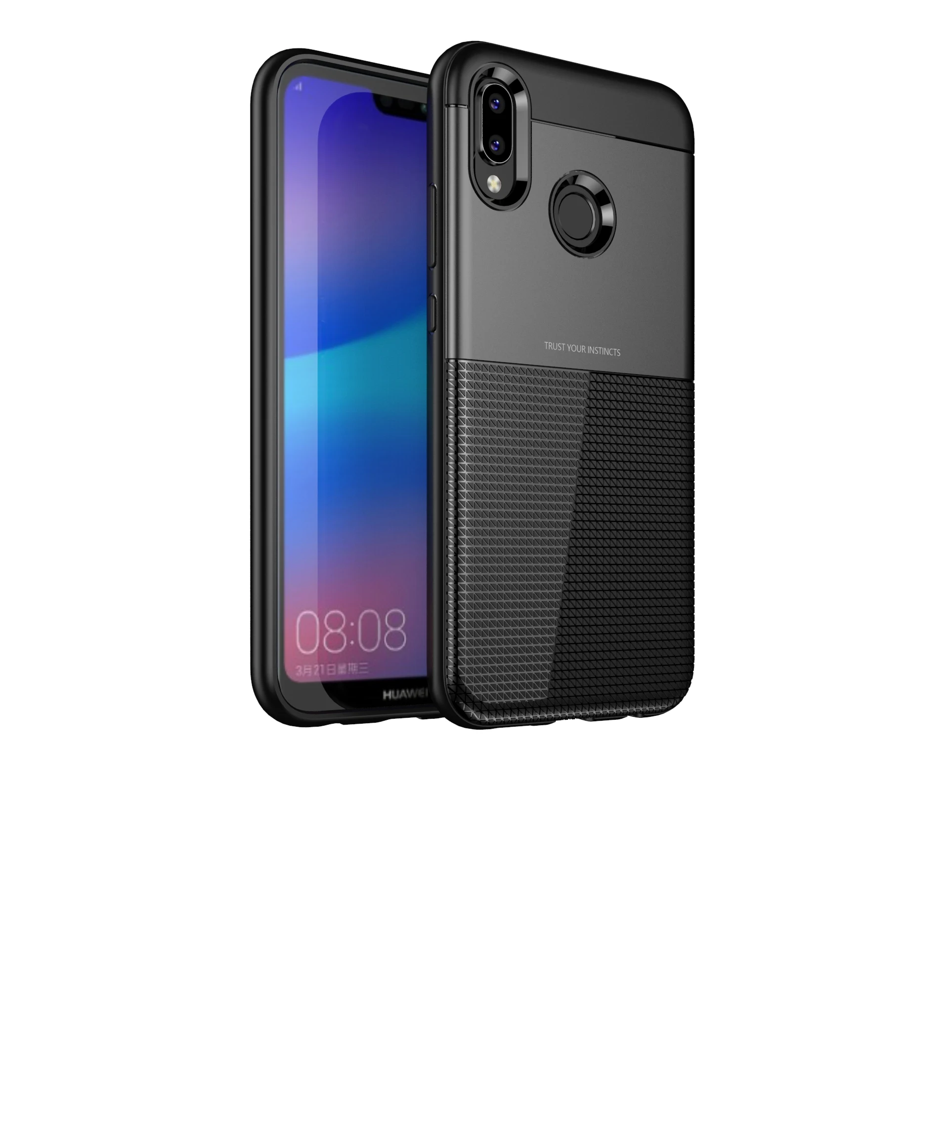 Полный защитный чехол без отпечатков пальцев ударопрочный для Huawei Nova 3e|Бамперы| |