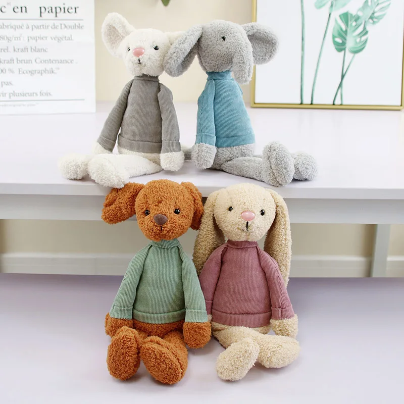 One set Yeawnow 30 см Кролик Собака слон мягкие игрушки животные Девочки Мальчики плюшевые куклы для детей подарки на день рождения девочка мальчик игрушка - Цвет: One set