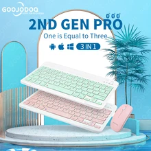 GOOJODOQ Bluetooth Keyboard For Tablet Laptops Phones Teclado iPad Mini Wireless Keyboard and Mouse Set For Android IOS Windows