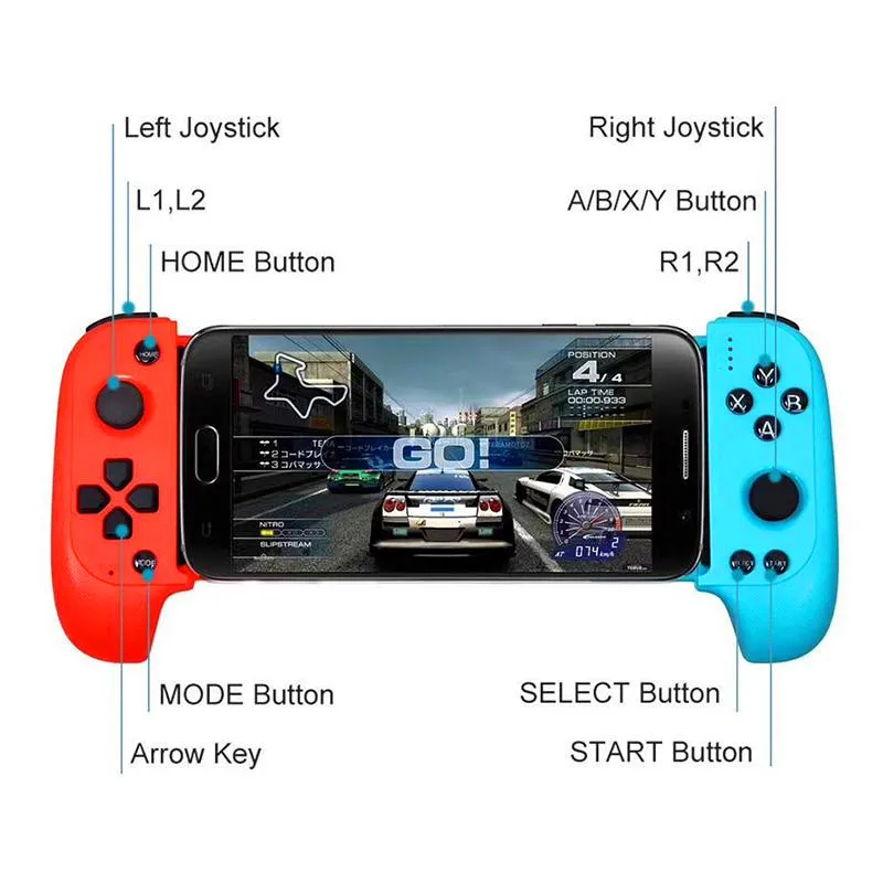 Upgraded Saitake 7007F Wireless Bluetooth Game Controller Telescopic Gamepad Joystick for Samsung Xiaomi Huawei Android Phone PC |
