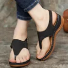 Босоножки женские на плоской подошве, винтажные сандалии с клипсой, Повседневная пляжная обувь, танкетка, лето 2021