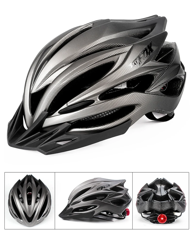 

2021 New BATFOX Mtb Helmet Ultralight Motorcycle Helmet Raccoon Mountain Bike Cap Safety Cap With Rear Tail Light Equipment