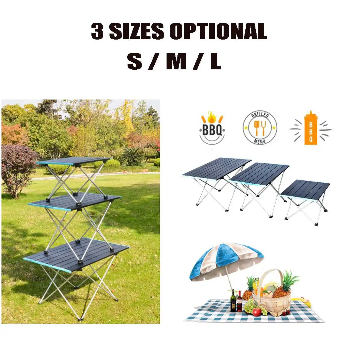 

Aluminum Alloy Portable Table Outdoor Furniture Foldable Removable Camping Hiking Desk Traveling Outdoor Picnic Table Furniture