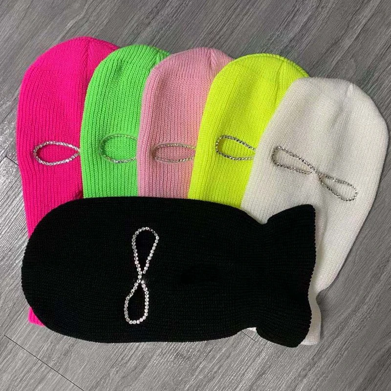 Маска-Балаклава WZCX стразы на все лицо шапка для унисекс лыжная маска теплые