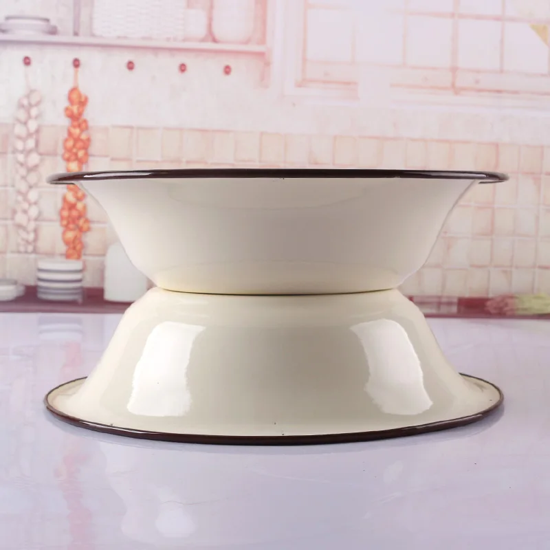 Утолщенная эмалированная чаша типа ведра старомодная ностальгия большая