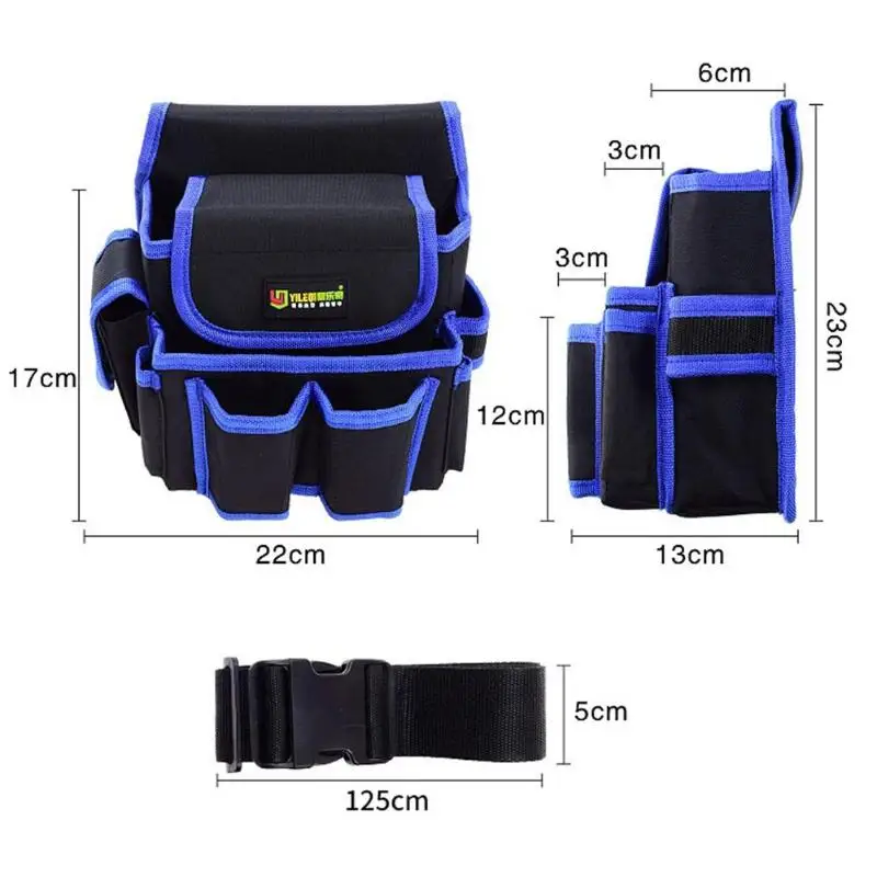

Oxford Tool Bag Waterproof Hand Tool Holder Organizer Multi-functional Electrician Bag Large Capacity Toolkit Storage Bag