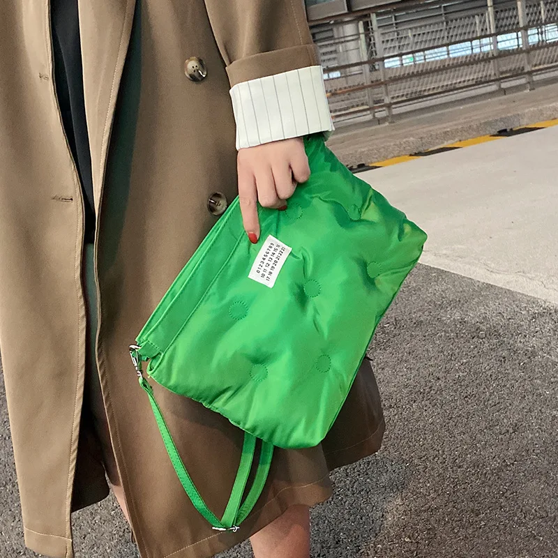 

Vintage Cotton Casual Tote for Women Puffy Handbags Fashion Designer Brand Shoulder Crossbody Bag Ladies Quality Pouch Clutch