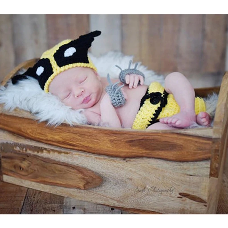 

2pcs Newborn Baby Girl Boy Knit Crochet Clothes Costume Photography Prop Outfits