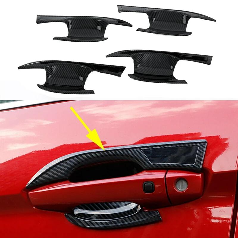 Автомобильная Наружная ручка из углеродного волокна крышка чаши для Mitsubishi Xpander /