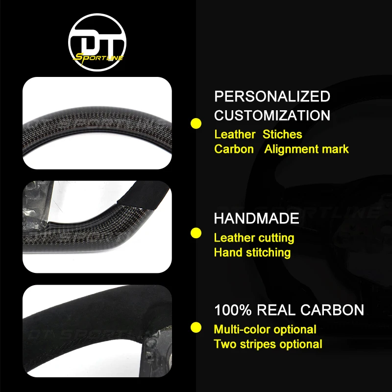 Натуральное углеродное волокно/кожа рулевое колесо Универсальная замена