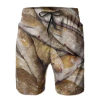 basketball seafood fishes shorts breathable quick dry humor graphic hawaii pants