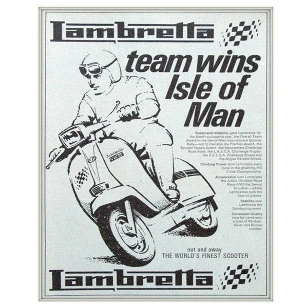 

LAMBRETTA SCOOTER RACING TEAM NORTHERN SOUL METAL PLAQUE TIN SIGN