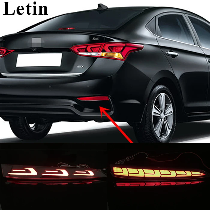 Светодиодная направляющая отражатель задний бампер стоп сигнал лампа для Hyundai