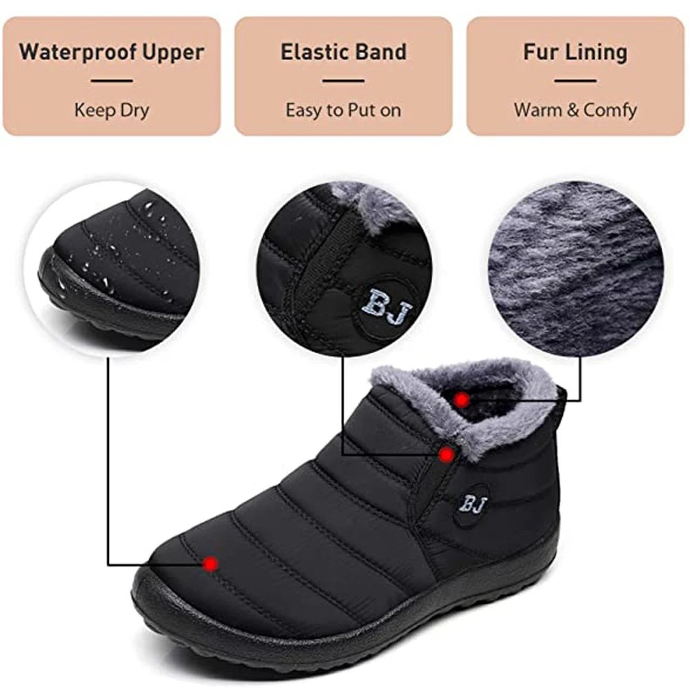 Snow Boots Women Shoes Warm Plush Fur Ankle Boots Winter Female Slip On Flat Casual Shoes Waterproof Ultralight Footwear 2 Snow Boots Women Shoes Warm Plush Fur Ankle Boots Winter Female Slip On Flat Casual Shoes Waterproof Ultralight Footwear 2