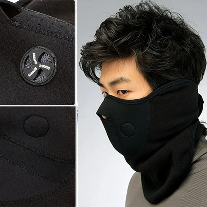 Флисовая теплая маска на половину лица для велосипеда защита капюшона лыж