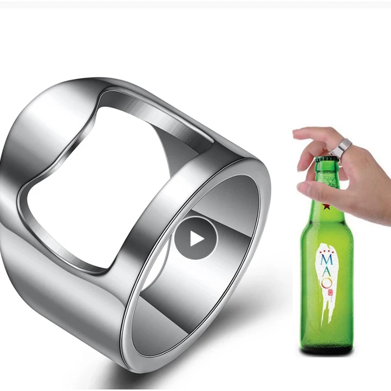 1PC Ring Opener Multifunction Portable Stainless Steel Opener Beer Bottle Colorful Ring Shape Beer Home Kitchen Gadgets Bar Tool