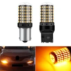 Светодиодсветодиодный лампы T20 3014 144smd CanBus S25 1156 BA15S P21W LED BAY15D BAU15S PY21W Lamp 7440 W21W W215W, светодиодные лампы для указателей поворота