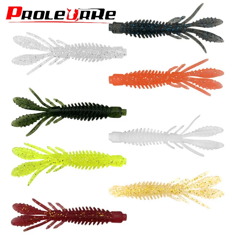 

10Pcs/Lot Shrimp Larva Soft Lures For Jigging Wobblers Fishing 7cm 2.1g Artificial Worm Silicone Baits Bass Pike Swimbait Tackle