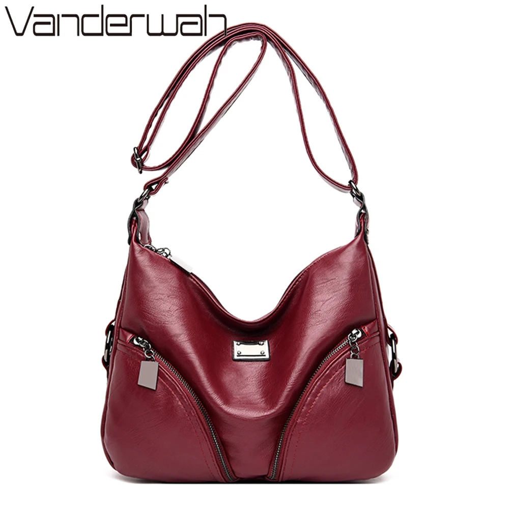 Женские сумки мессенджеры из мягкой овечьей кожи саквояж на плечо повседневные