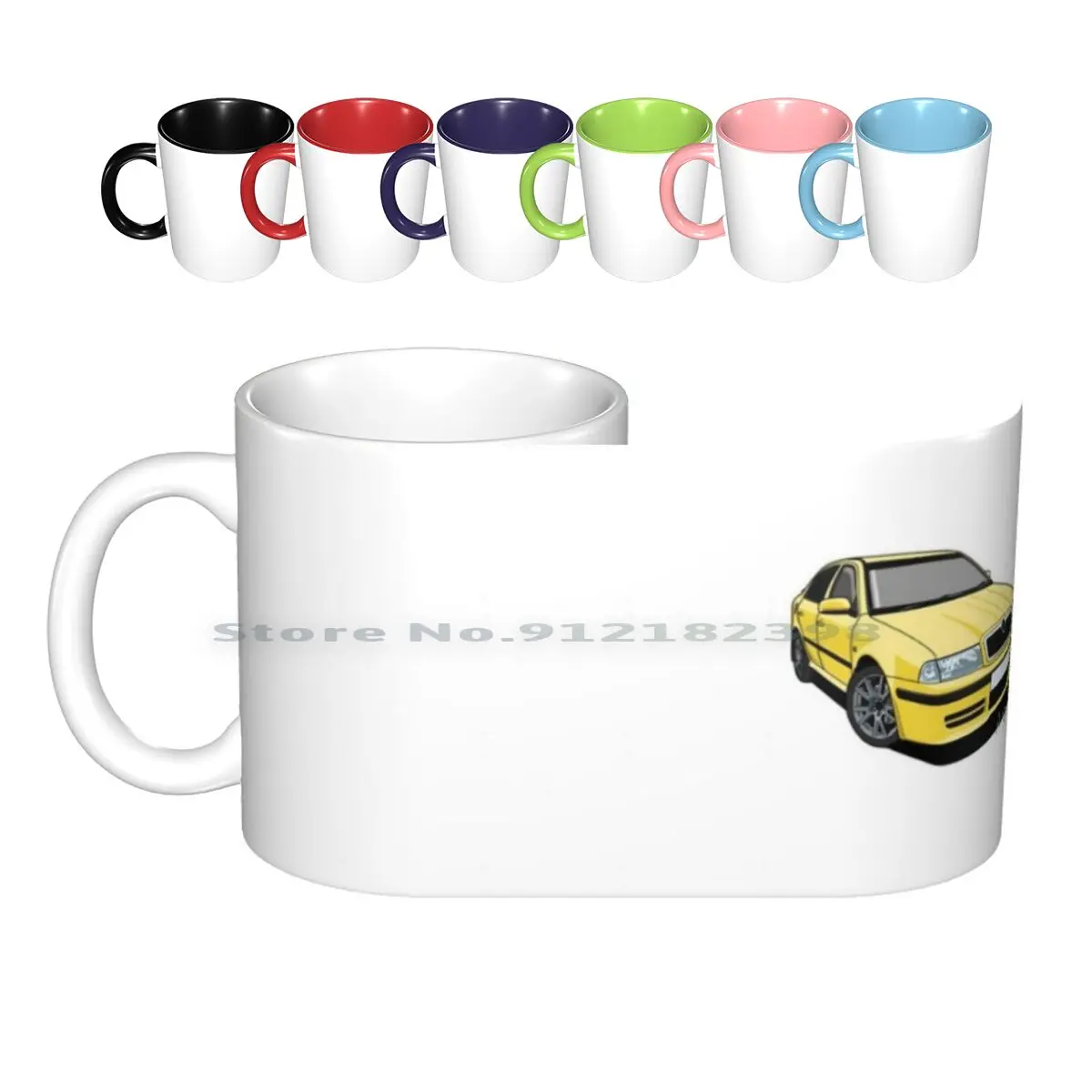 Skoda Octavia Vrs ( Rs ) Lemon Yellow Ceramic Mugs Coffee Cups Milk Tea Mug Cars Skoda Skoda Octavia Rs Vrs Motor Nation