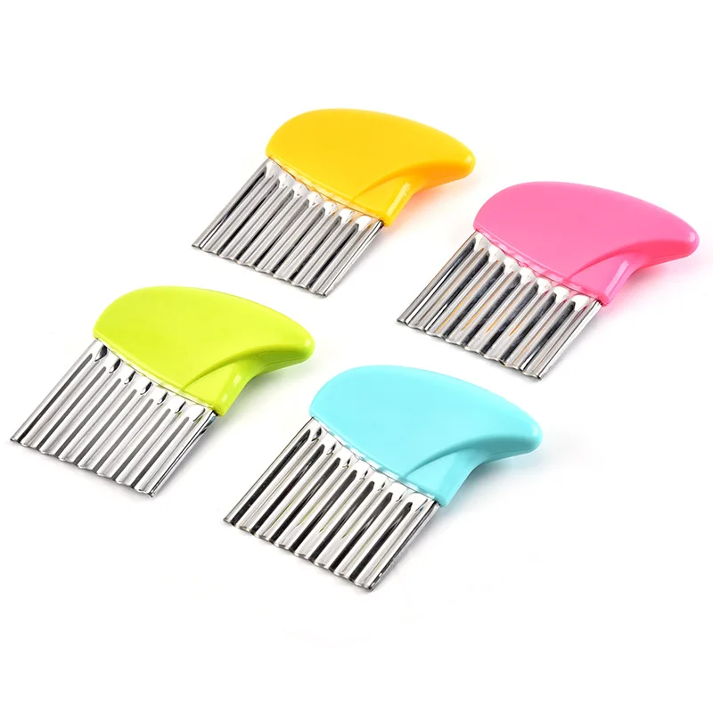 1 шт лук картофельный волна ломтики мнется картофеля фри салат гофрированный