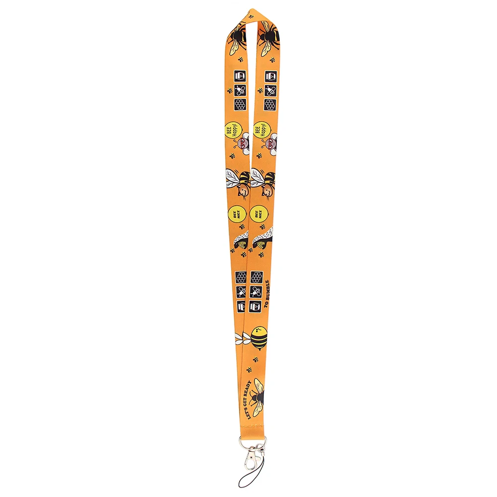 

JF0231 Bee Cute Lanyards Strap Neck for Key ID Card Holder Key Chain USB Phone Lanyard Badge Holder DIY Hanging Rope