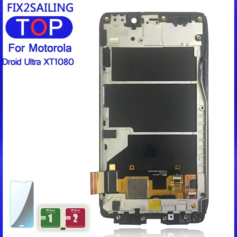 ЖК дисплей для Motorola Droid Ultra XT1080 Maxx XT1080M сенсорный экран дигитайзер с рамкой Замена