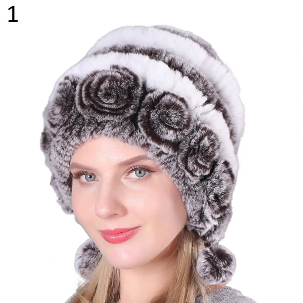 

Women Autumn Winter Outdoor Warm Pompom Hat Cold-proof Thicken Knitting Beanie