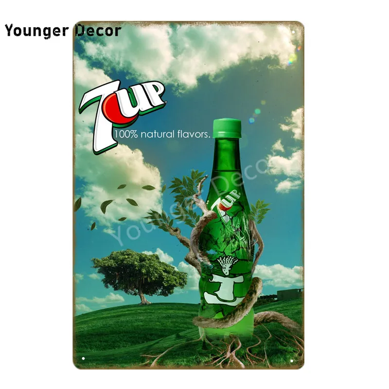 Безалкогольные 7up металлические жестяные знаки 7 UP ВИНТАЖНЫЙ ПЛАКАТ Искусство Настенная Наклейка картина бар паб кафе украшение домашний декор в стиле ретро YI-052