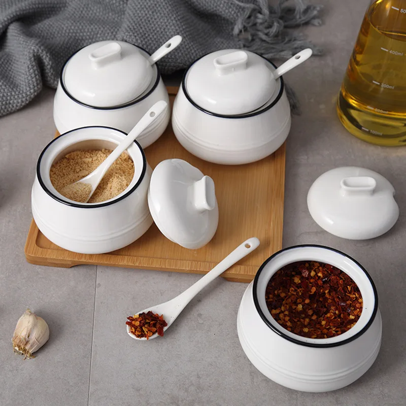 Скандинавская кухонная керамическая приправа с базой солевая коробка для Чили