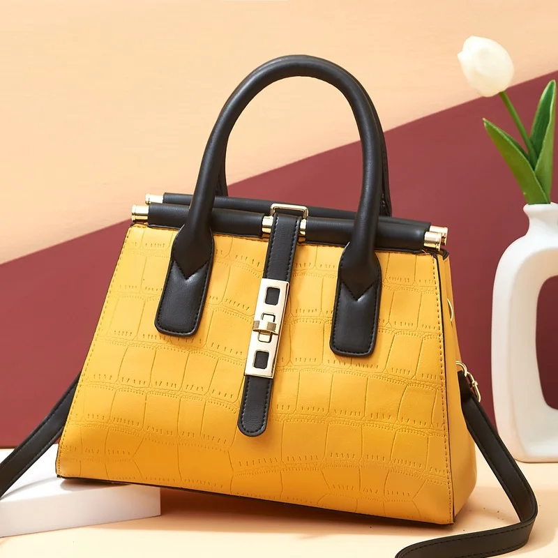 

Retro New Women Leather Shoulder Bags for Women's Totes Luxury 2021 Famous Brand Handbag Large Capacity Top-Handle Bag BE04162