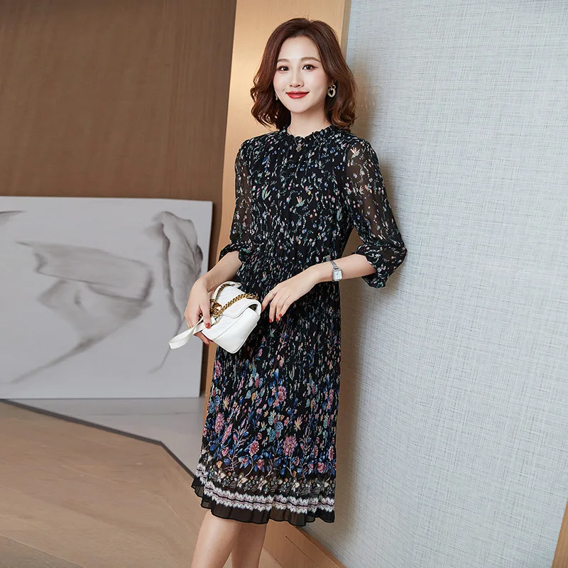 

French floral dress women's new style long dress in spring 2021