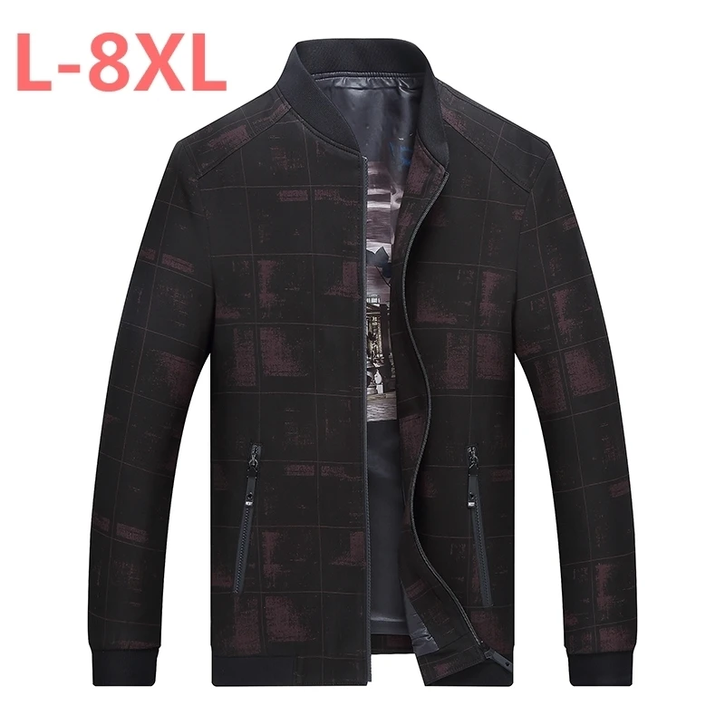 large size 8XL 7XL spring autumn New  Jacket Men Fashion Casual Loose Mens Jacket Sportswear Bomber Mens jackets and Coat