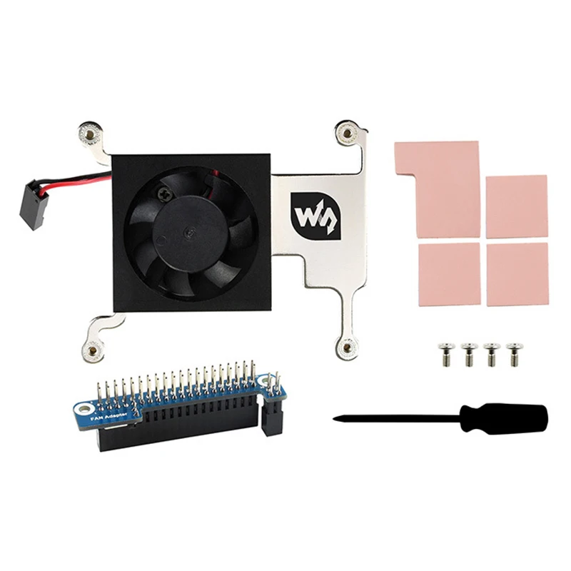 

Waveshare for Raspberry Pi 4B/3B+/3B CPU Cooling Fan with GPIO Interface Adapter Board and Aluminum Alloy Bracket