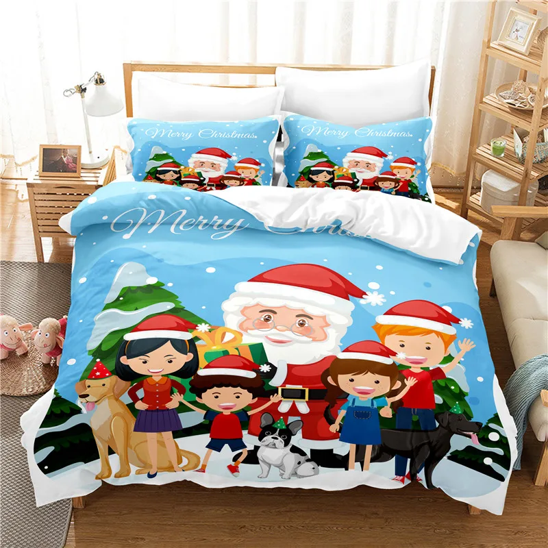

Weihnachten Kinder Bettbezug-set 3d Digitaldruck Bett Leinen Mode Design Tröster Abdeckung Bettwäsche-sets Bett Set