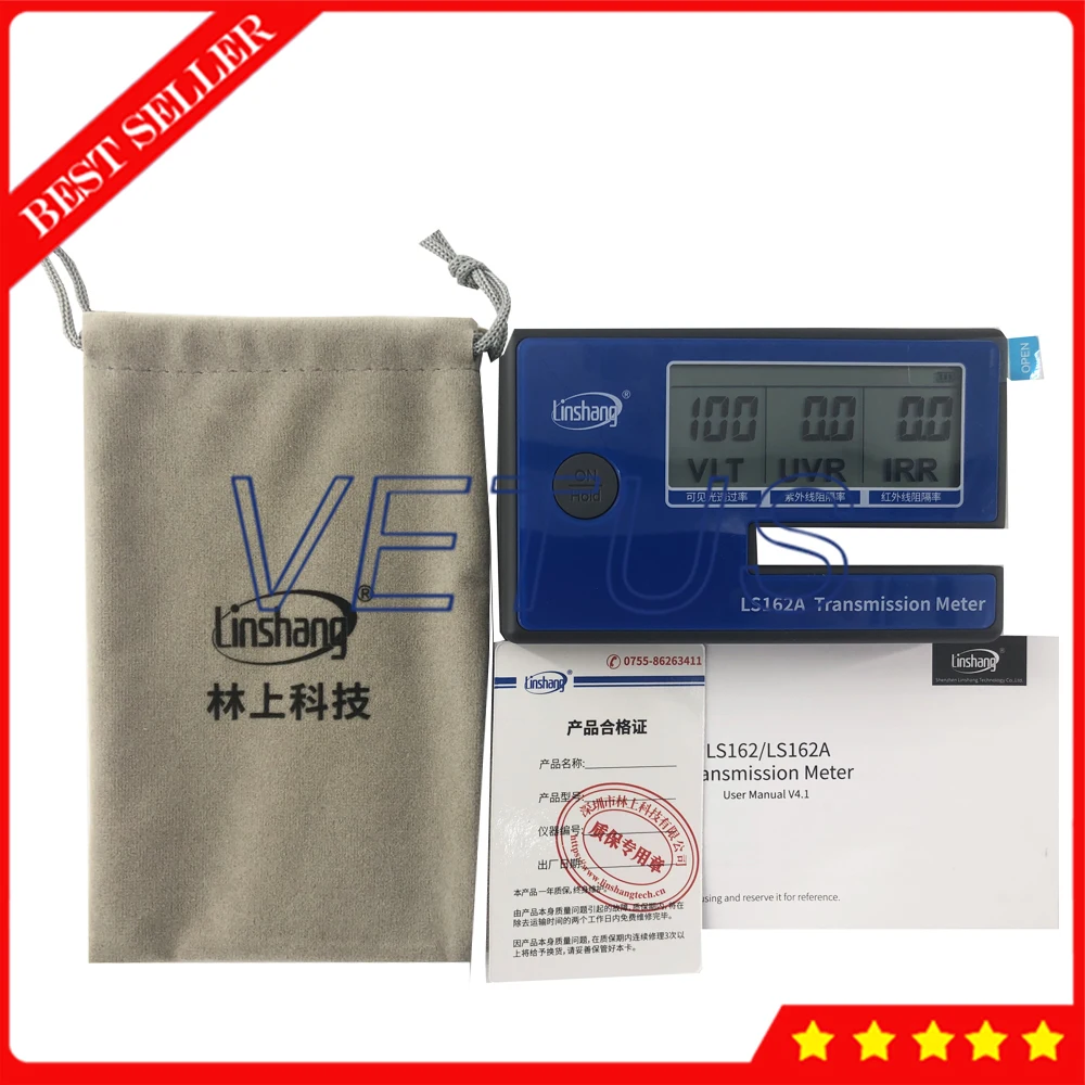 LS162A Тонировка окон измеритель передачи стекла тестер солнечной пленки с видимым