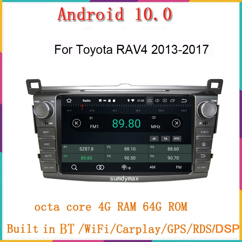 4 ГБ ОЗУ Android 10 0 Восьмиядерный автомобильный dvd плеер для Toyota RAV4 RAV 2013 2014 2015 2016 gps