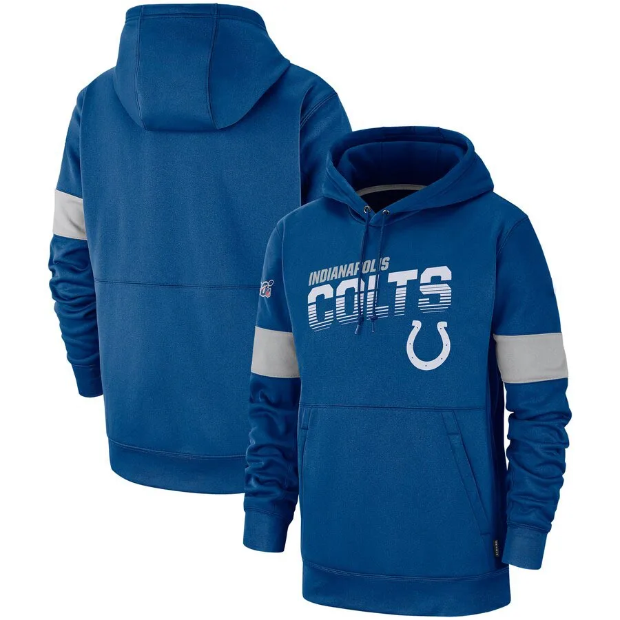 

Indianapolis Sideline Team Logo Colts Men Performance Pullover Royal Hoodie